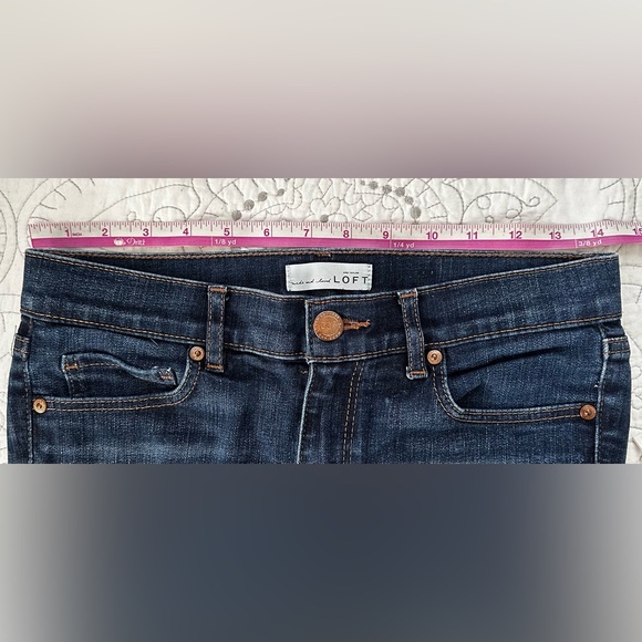 Loft Modern Straight Dark Blue Jeans Size 2 - Picture 4 of 8